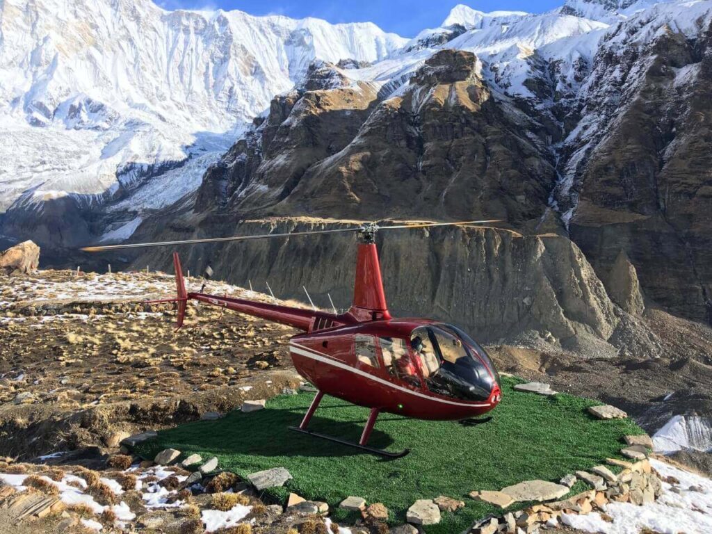 how does the annapurna helicopter tour operate