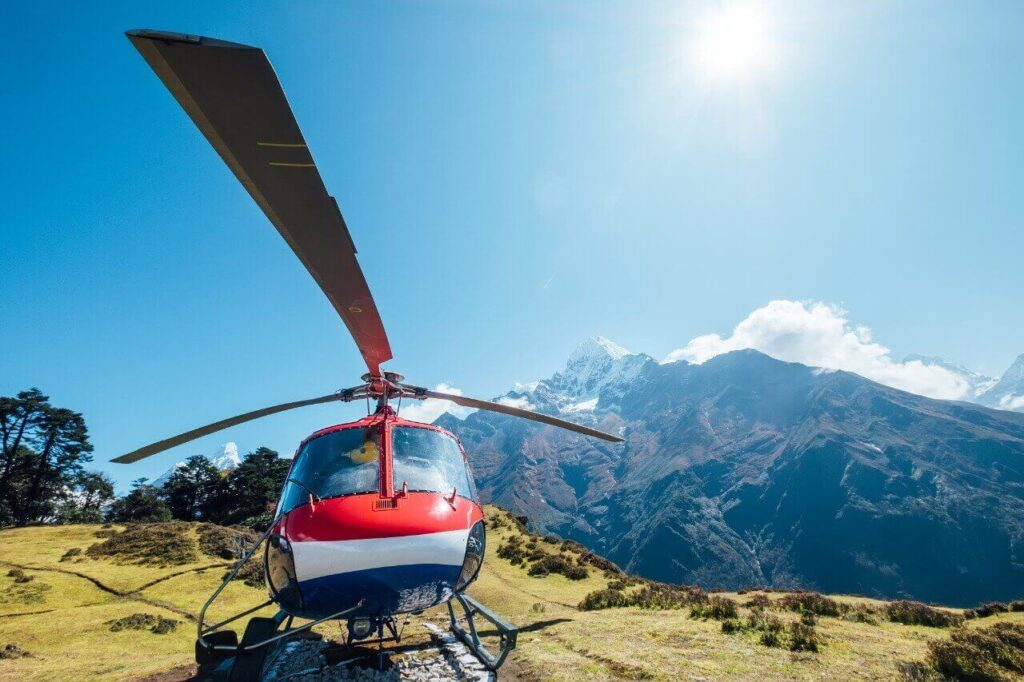 how does the langtang helicopter tour operate 