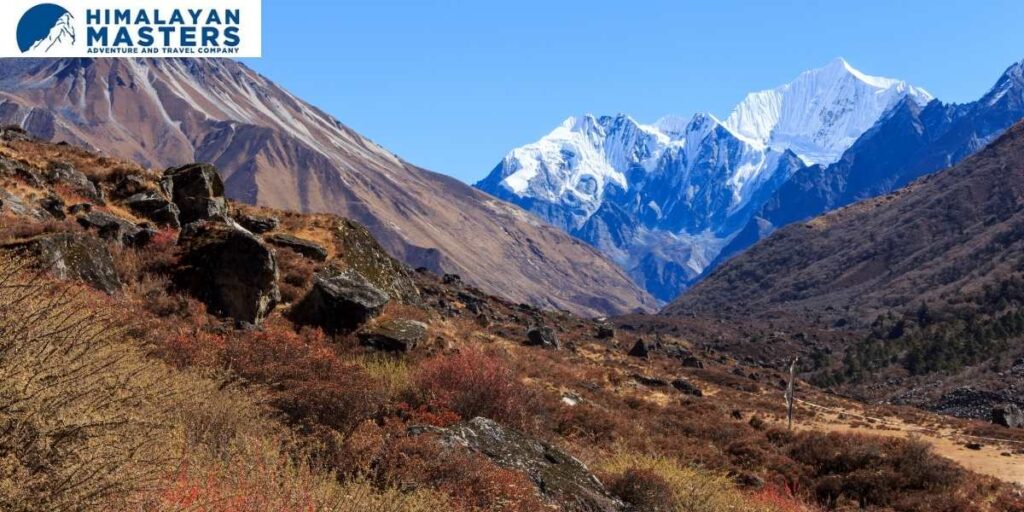 A beautiful view of mountains seen during the Tamang cultural trek