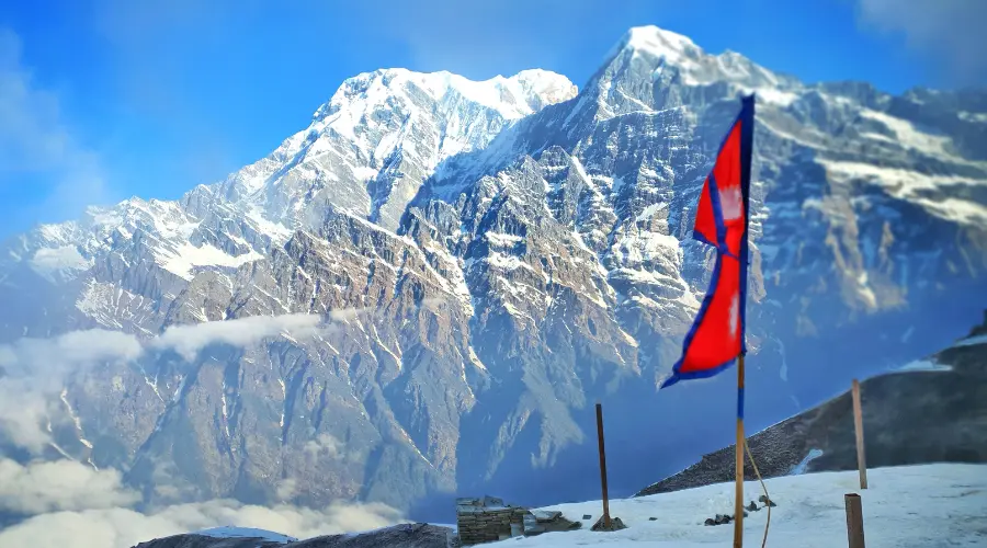 View of Mardi Himal just below Machhapuchhre from Mardi Himal Viewpoint