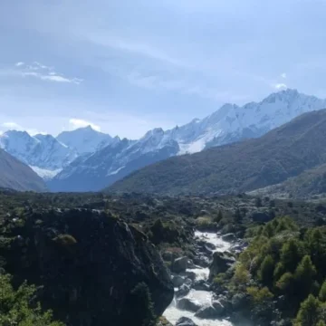 A beautiful landscape with the view of Ganjala Himal and Gangchempo Himal