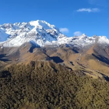 A beautifully seperated terrain by snow