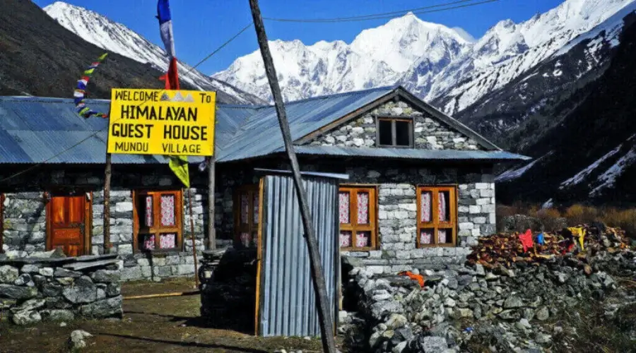 A typical tea house in Langtang Valley Trek