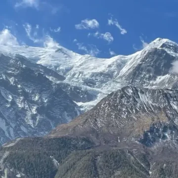 Beautiful mountain seen from Manang