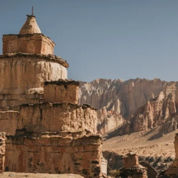 Ghar Gumba Stupa made of stone and mud