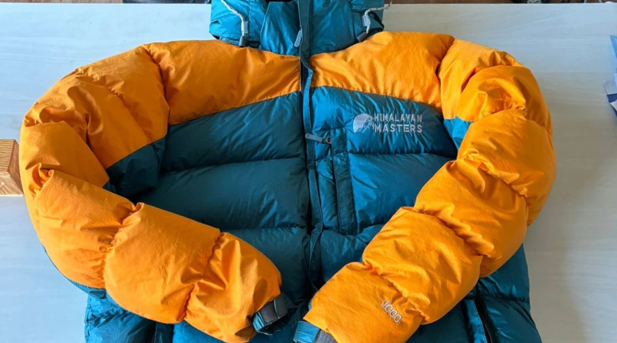 Himalayan Masters branded down jacket for the trek