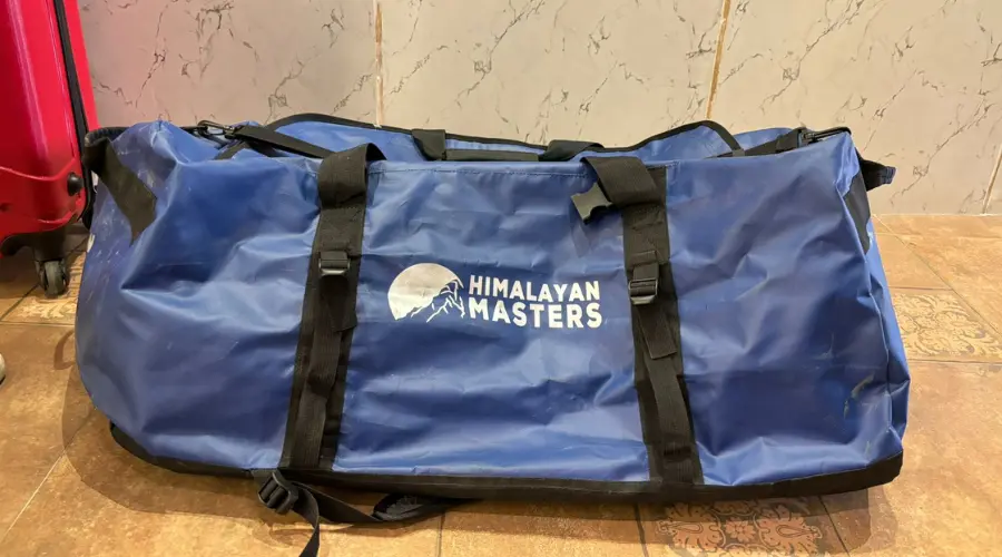 Himalayan Masters branded duffel bag for the trek