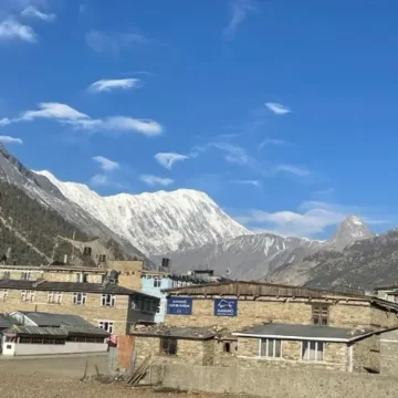 Majestic view of mountains seen from Manang