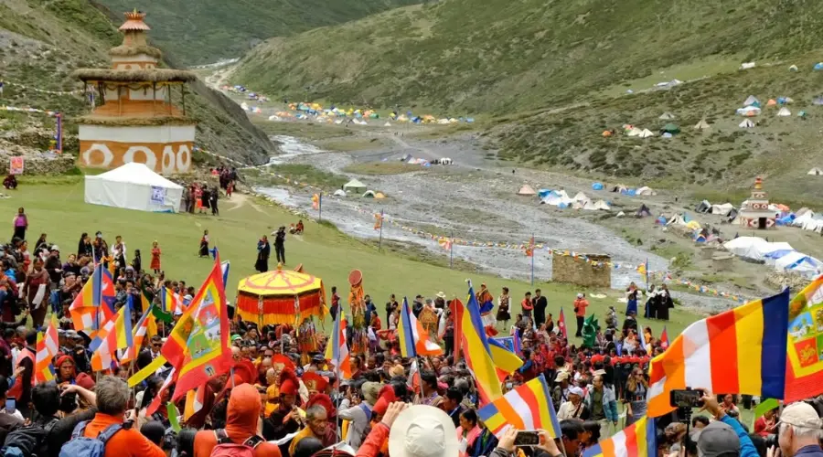 People celebrating the Shey Festival