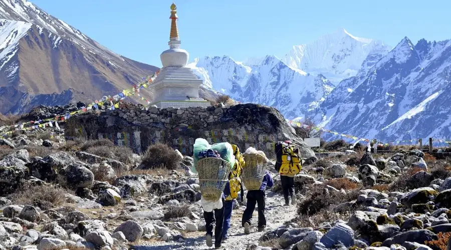 Porters carrying loads