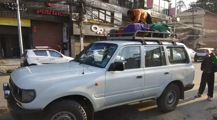 Private shared vehicle for the Khopra Danda Trek