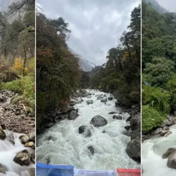 Rivers seen on the way from Langtang Village to Lama Hotel