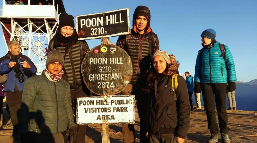 Trekkers at Poon Hill View point