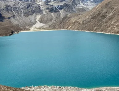 Turquoise colored Gokyo Lake