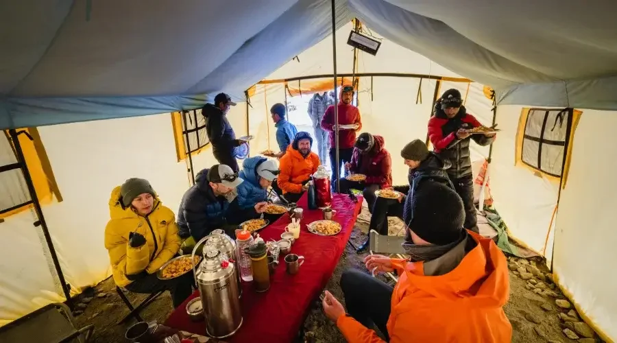 Tent accommodation at Island Peak