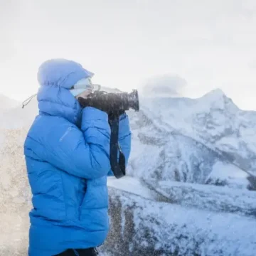 Climbers clicking image at Lobuche east peak