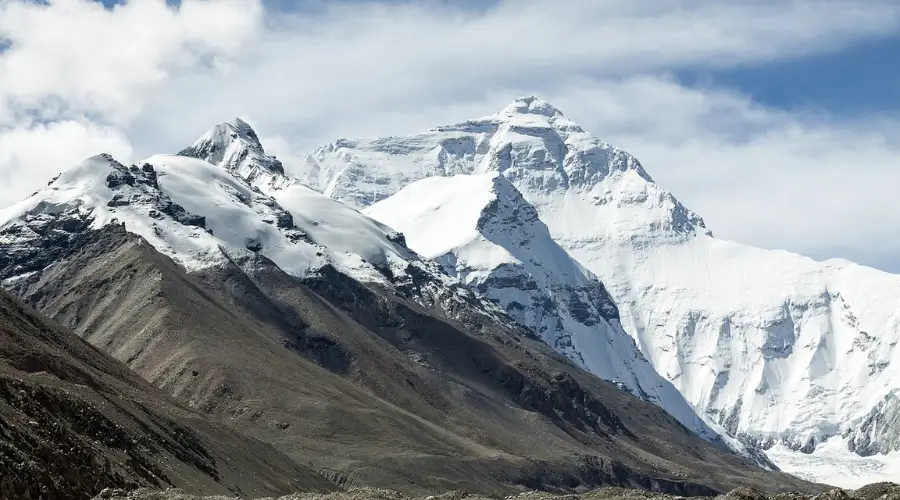 Where is the mount Everest located on a map?