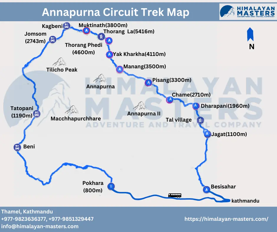 Annapurna Circuit Map