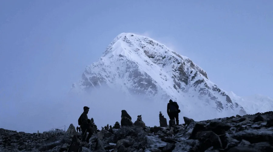 Trekkers at Everest Base Camp region.