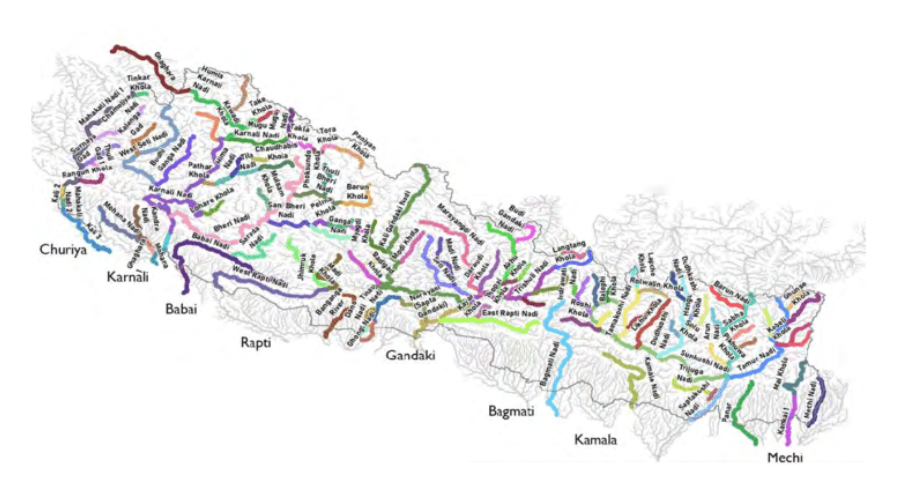 Major Rivers of Nepal on Map