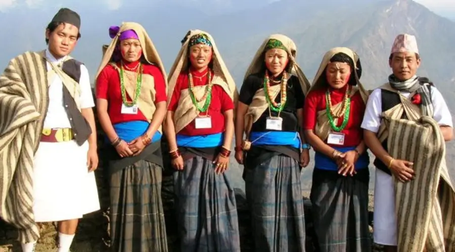 Gurung people in their ethic dress at Ghandruk Village