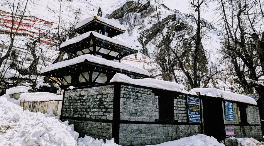 Muktinath temple in snow