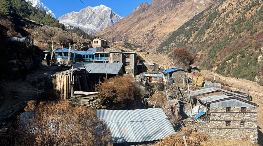 Local village in Manaslu region of Nepal