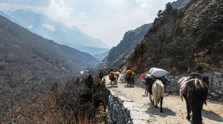 Everest region during spring