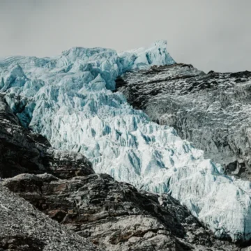 Glacier icefall on the way to Island Peak Summit