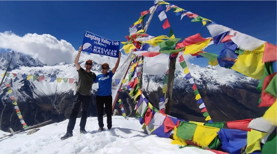 Himalayan Masters team at Tserko Ri on the Langtang Valley Trek