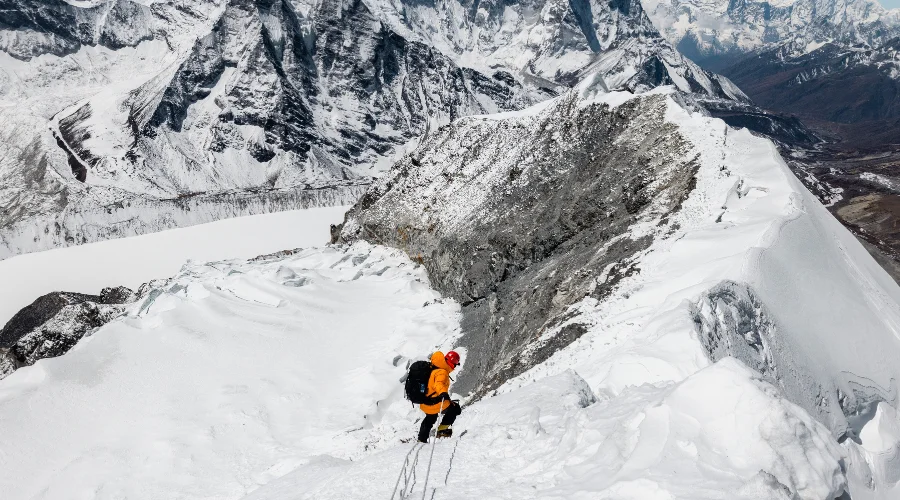 Island Peak Climbing ropes and descents