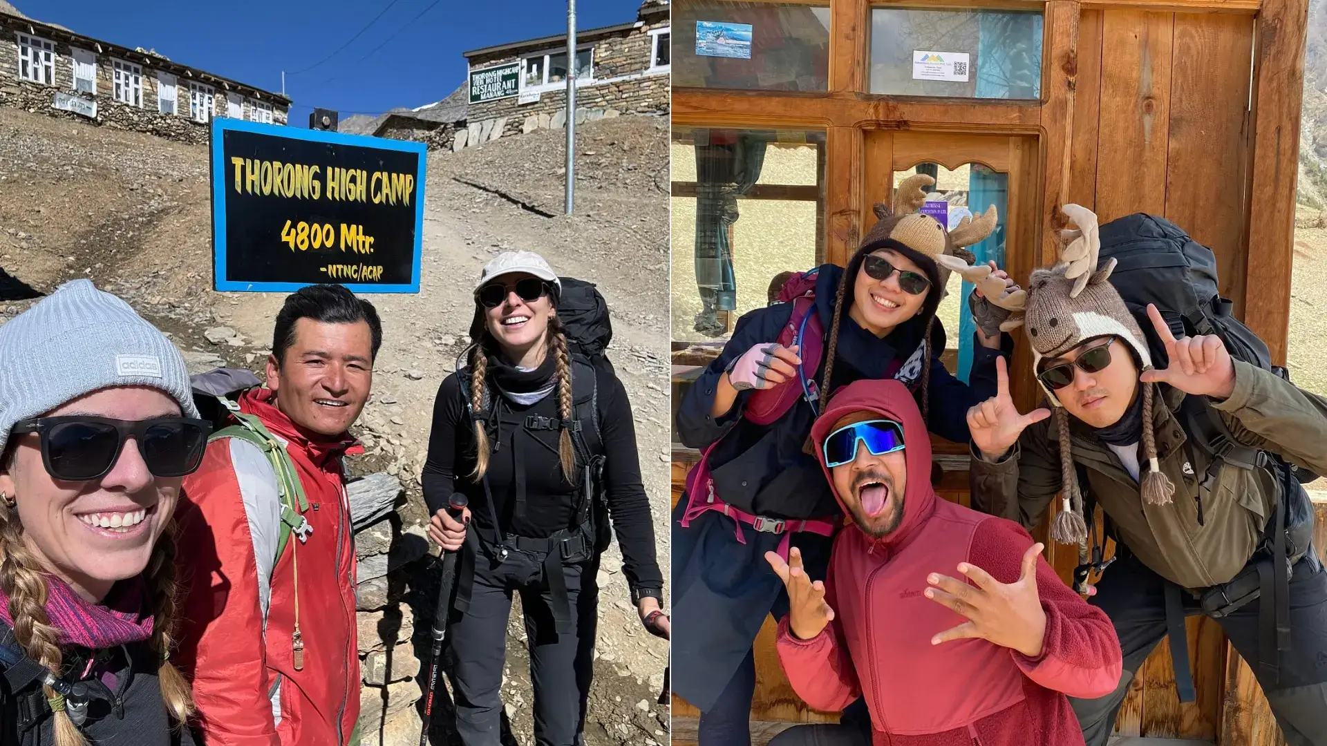 Our Himalayan Masters team with trekkers in front of the teahouse on the route