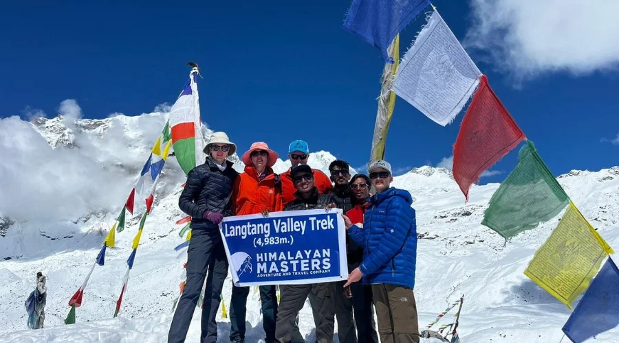 Family trekking in Langtang Valley
