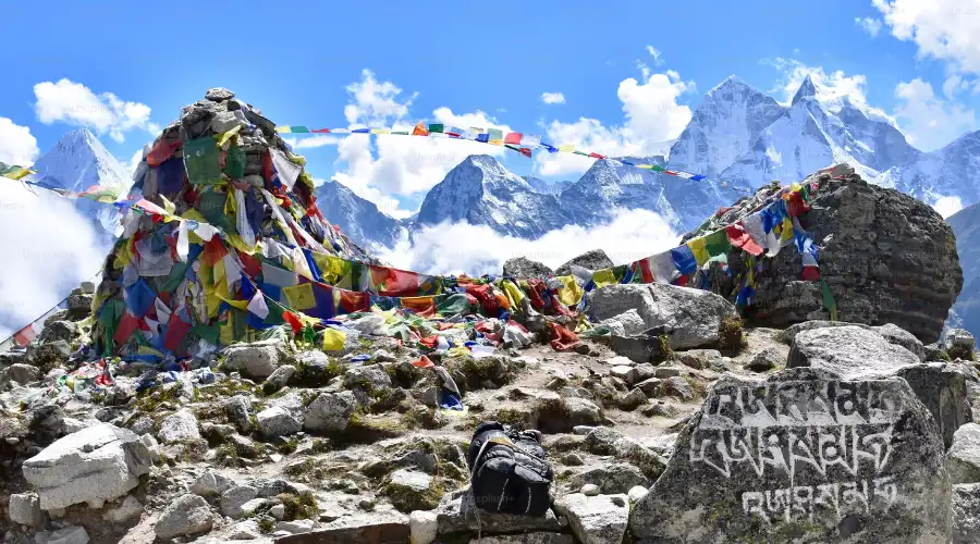 Prayer Flags In Everes region Seen doing Photography in Treks
