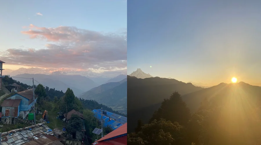 Sunrise view from Ghorepani Poonhill trek