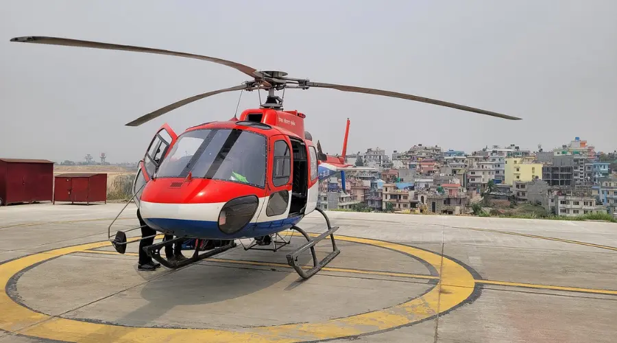 A helicopter for rescues