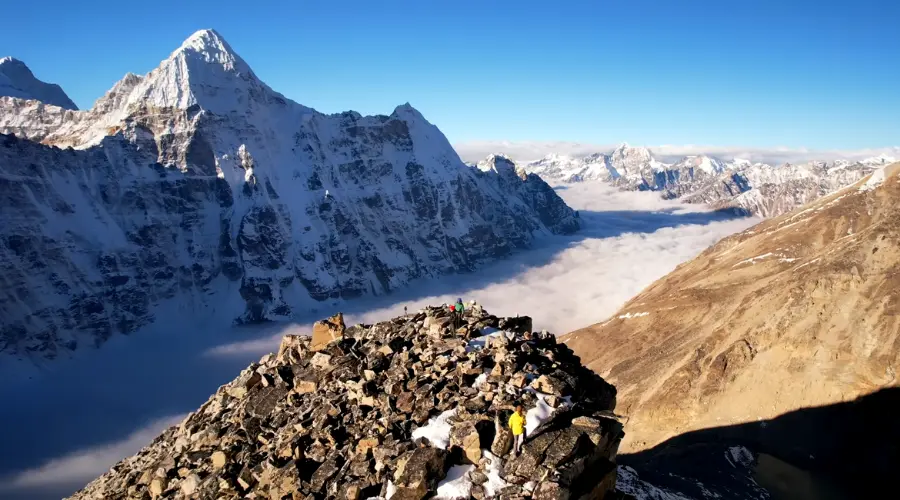 A stunning view shot by a drone in the Kanchenjunga region
