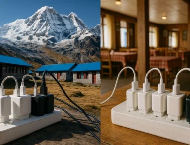 Charging on Annapurna Base Camp Trek