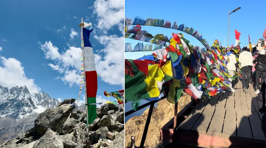 Prayer flags during the horseback treks