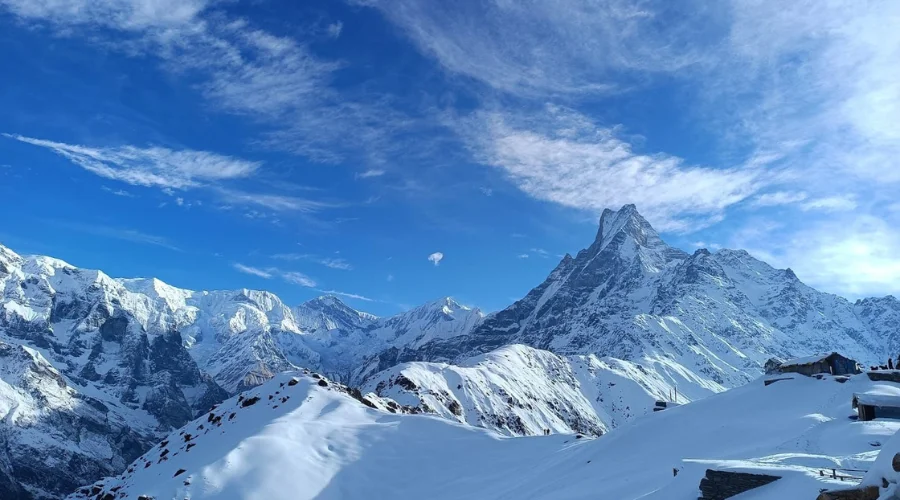 Snow Hiking in Nepal In Mardi Himal